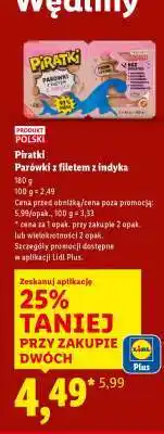 Lidl PIRATKI Parówki z filetem z indyka oferta