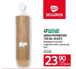 Selgros Miski papierowe 750 ml oferta