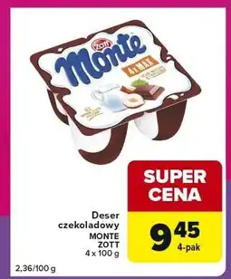 Carrefour Express Deser czekoladowy MONTE ZOTT 4x100 g oferta
