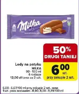 Carrefour Express Lody na patyku MILKA oferta