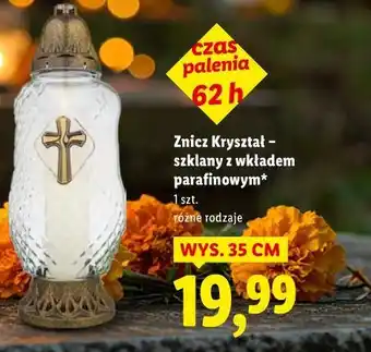 Lidl Znicz Kryształ szklany z wkładem parafinowym oferta
