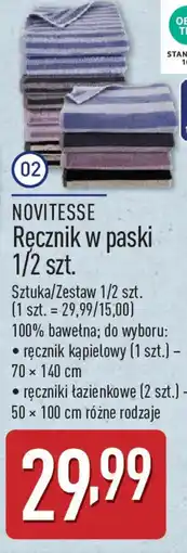 ALDI NOVITESSE Ręcznik w paski oferta
