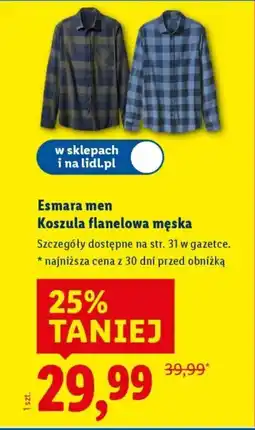 Lidl Esmara men Koszula flanelowa męska oferta