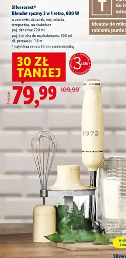 Lidl Silvercrest Blender ręczny 3 w 1 retro, 600 W oferta