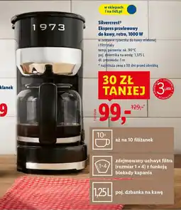 Lidl Silvercrest Ekspres przelewowy do kawy, retro, 1000 W oferta