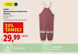 Lidl Lupilu Ogrodniczki przeciwdeszczowe dziecięce oferta