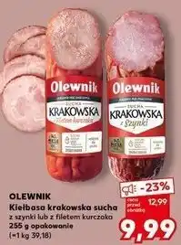 Kaufland Kiełbasa krakowska sucha z fileta kurczaka Olewnik oferta