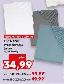 Kaufland Prześcieradło jersey 180-200 x 200 cm Liv & Bo oferta