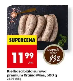 Biedronka Kiełbasa biała surowa premium Kraina Mięs 500g oferta