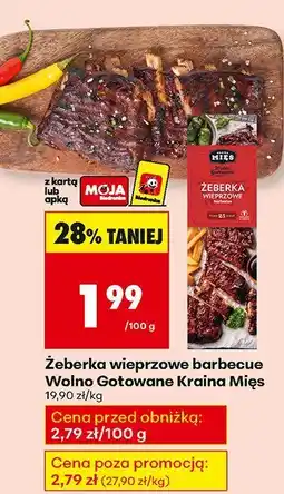 Biedronka Żeberka wieprzowe barbecue Wolno Gotowane Kraina Mięs oferta