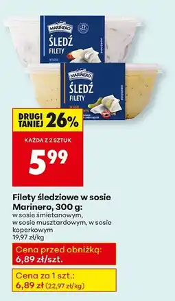 Biedronka Filety śledziowe w sosie Marinero śmietanowym oferta