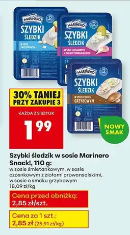 Biedronka Szybki śledzik w sosie Marinero Snack w sosie śmietankowym oferta