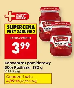 Biedronka Koncentrat pomidorowy 30% Pudliszki 190g oferta