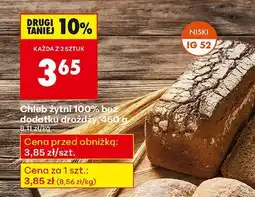 Biedronka Chleb żytni 100% bez dodatku drożdży 450g Biedronka oferta