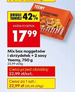 Biedronka Mix box nuggetsów i skrzydełek + 2 sosy Yeemy, 750 g oferta