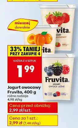 Biedronka Jogurt owocowy, różne rodzaje Fruvita oferta