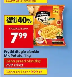Biedronka Frytki długie cienkie, 1 kg Mr. Potato oferta