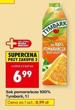 Biedronka Sok pomarańcza 100% Tymbark, 1 l oferta