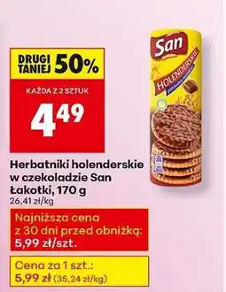 Biedronka Herbatniki holenderskie w czekoladzie San Łakotki, 170 g oferta
