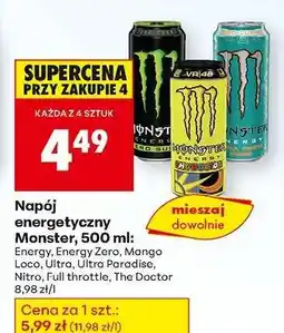 Biedronka Napój energetyczny Monster 500 ml oferta
