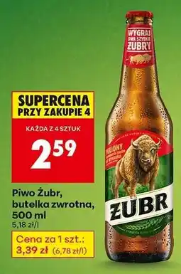 Biedronka Piwo Żubr, butelka zwrotna, 500 ml oferta
