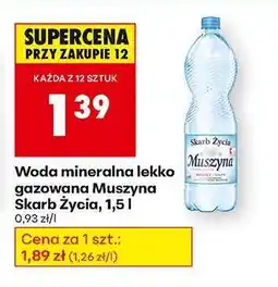 Biedronka Woda mineralna lekko gazowana Muszyna Skarb Życia, 1,5 l oferta