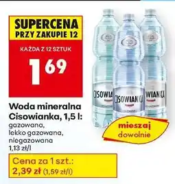 Biedronka Woda mineralna Cisowianka, 1,5 l oferta