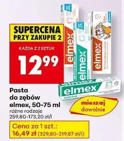 Biedronka Pasta do zębów elmex, 50/75 ml oferta