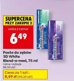 Biedronka Pasta do zębów 3D White Blend a med , 75 ml oferta