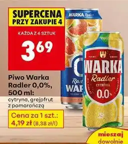 Biedronka Piwo Warka Radler 0,0%, 500 ml oferta