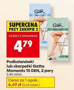 Biedronka Podkolanówki lub skarpetki Gatta Moments 15 DEN, 2 pary oferta