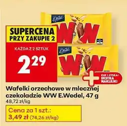 Biedronka Wafelki orzechowe w mlecznej czekoladzie Ww E.Wedel , 47 g oferta