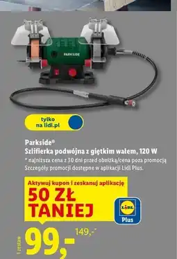 Lidl Szlifierka podwójna z giętkim wałem 120w Parkside oferta