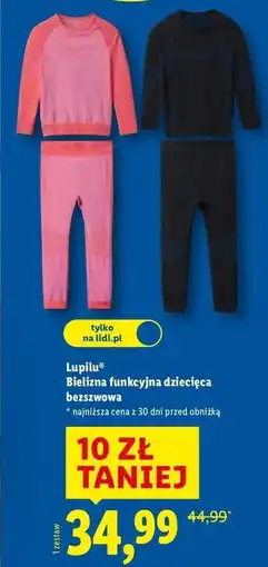 Lidl Bielizna funkcyjna dziecięca bezszwowa Lupilu oferta