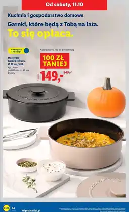 Lidl Garnek żeliwny z pokrywą 29 cm 5.8 l Masterpro oferta