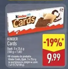 ALDI Herbatniki czekoladowe Kinder Cards oferta