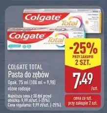 ALDI Pasta do zębów anti tartar Colgate Total oferta