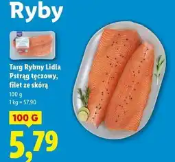 Lidl Pstrąg tęczowy filet ze skórą Targ Rybny Lidla oferta