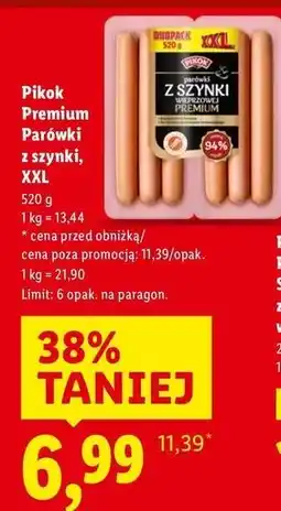 Lidl Parówki z szynki wieprzowej Pikok oferta