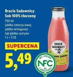 Lidl Sok tłoczony jabłko i cytryna Bracia Sadownicy oferta