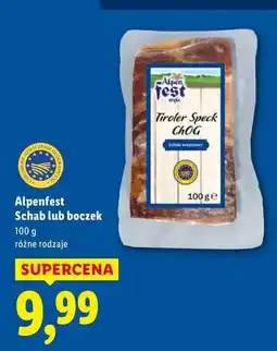 Lidl Boczek wieprzowy wędzony Alpen Fest oferta