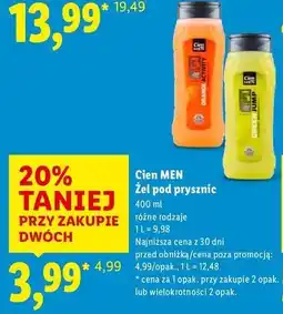 Lidl Żel pod prysznic green jump Cien Men oferta