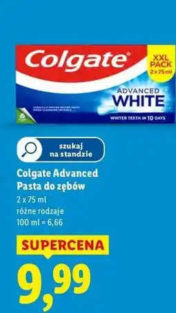 Lidl Pasta do zębów Colgate Advanced White oferta