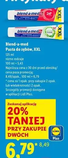 Lidl Pasta do zębów 24h Blend-A-Med oferta