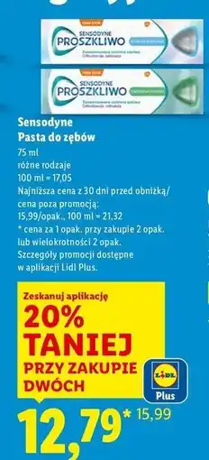 Lidl Pasta do zębów Sensodyne Pro Szkliwo Codzienna Ochrona oferta