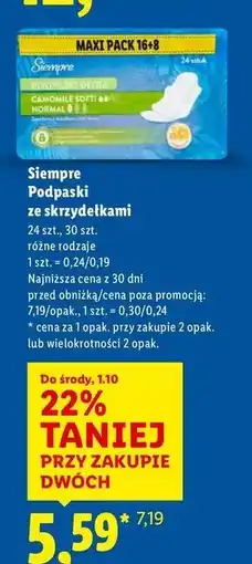 Lidl Podpaski ultra camomile softi normal Siempre oferta