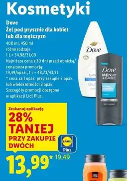 Lidl Żel pod prysznic hydrate Dove oferta