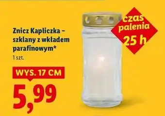 Lidl Znicz kapliczka z wkładem parafinowym 17 cm oferta