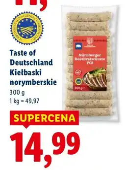Lidl Kiełbaski norymberskie 300g Taste of Deutschland oferta