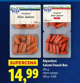 Lidl Salami Snack Box Alpenfest 250g różne rodzaje oferta